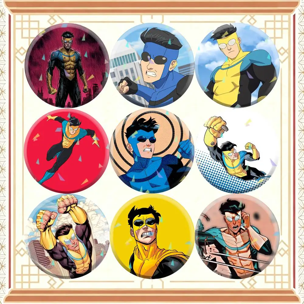 I-Invincible Mark Atom Eve 32/44/58mm Handmade Pins Round Brooch Badge Backpacks Clothes Jewelry Gifts