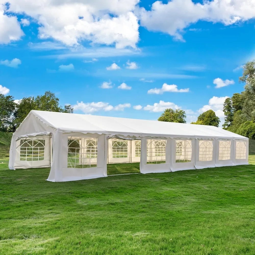 Party Tent, Outdoor Wedding Tent, Heavy Duty Large Canopy Carport with Removable Sidewalls, 2 Roll-up Doors