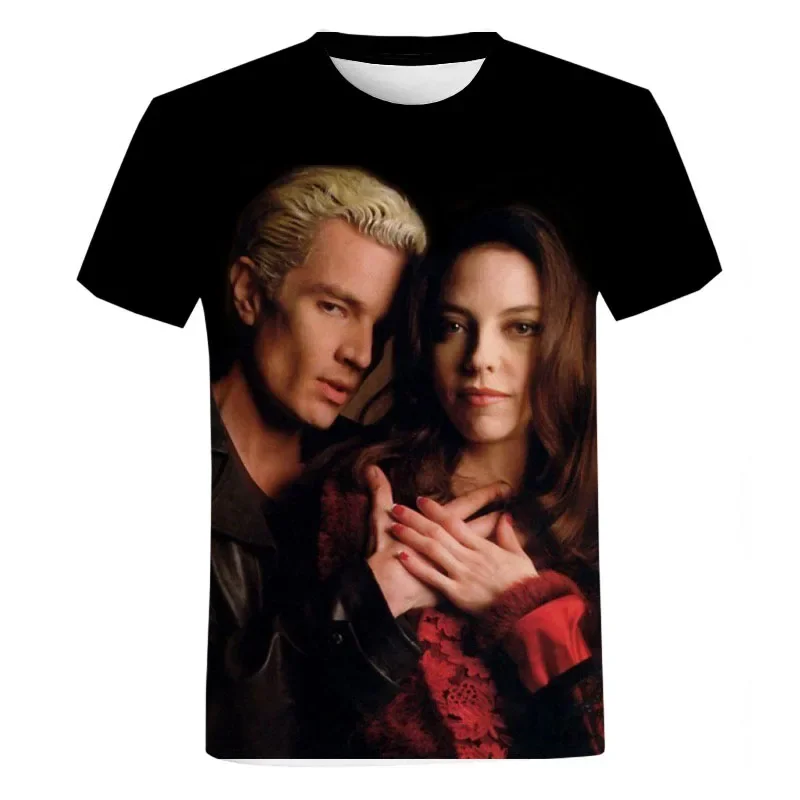 TShirts Movies Buffy The Vampire 3D Print Summer Tees Crew Neck Short Sleeve Casual TShirt Oversize Men Women Kids Tops Clothes