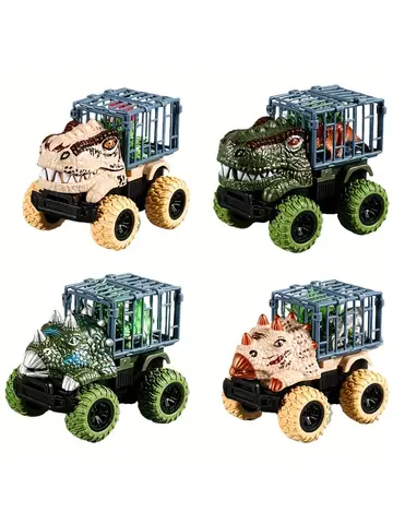 Pull Back Dinosaur Truck Toys Car Transport Truck Toys with Dino Figures for Boys Toddlers T-Rex Dinosaur Games Monster Truck