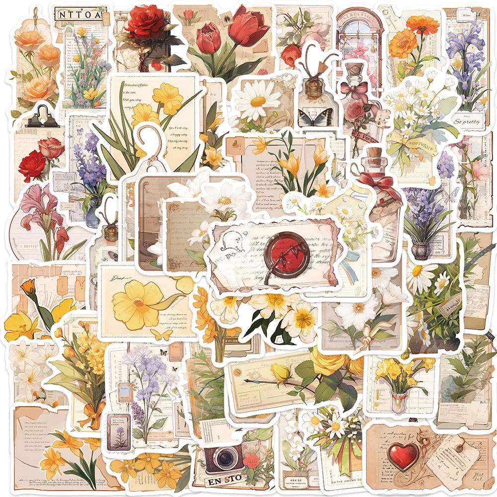 10/30/50PCS New Flower Time Sticker Graffiti Cartoon iPad bagagli Car Water Cup chitarra adesivo da parete fai da te decorazione giocattolo all'ingrosso