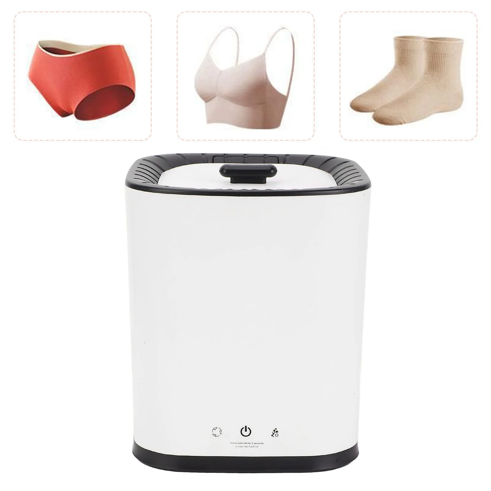 Máquina de lavar roupa portátil, limpeza automática eficiente, mini lavadora silenciosa para meias e roupas íntimas