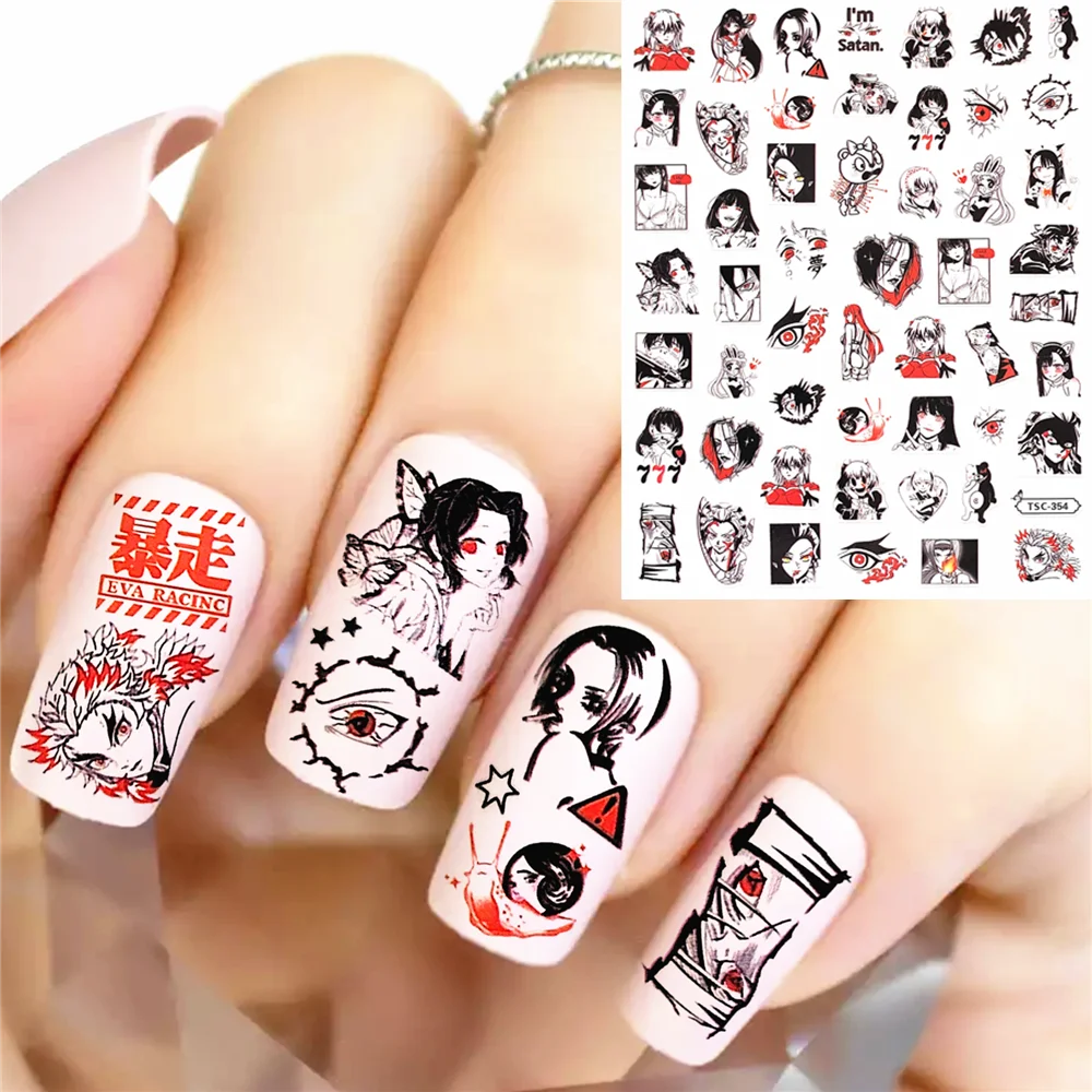 TSC-408 TSC-438 Beautiful lead singer NANA Cat's Eye Queen DIY 3D Back glue Nail Art Stickers Decals Sliders