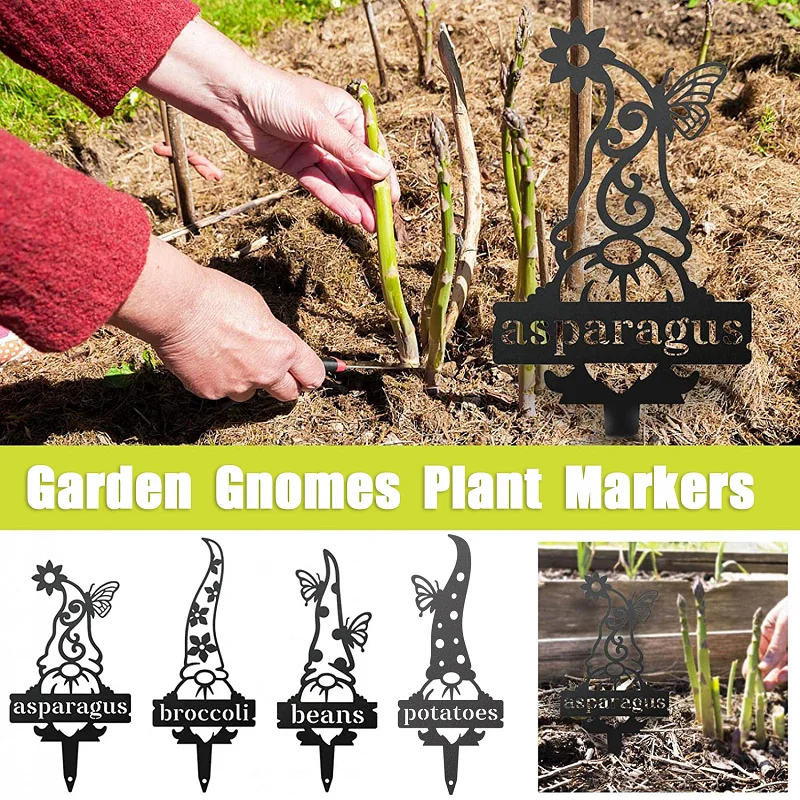 

Plant Labels Garden Gnomes Markers Seedlings Tags Stake For Herb Fruit Vegetable Seed Cute Sign Gardening Decorative Accessories