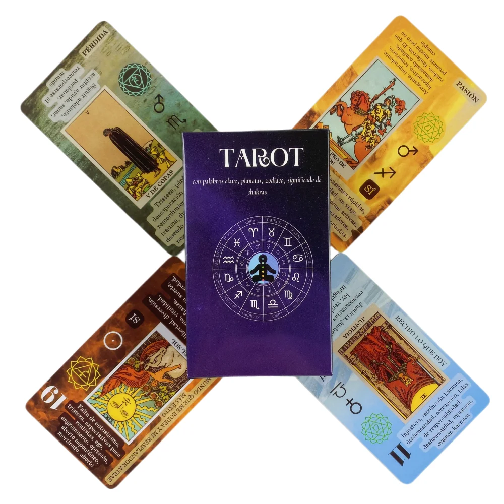 Oráculo en Español, Mensajes de Números de Ángel, 53 Cartas, Números Angelicales, Mensajes de Números de Ángel, Mazo de Cartas del Tarot, Futuro Te
