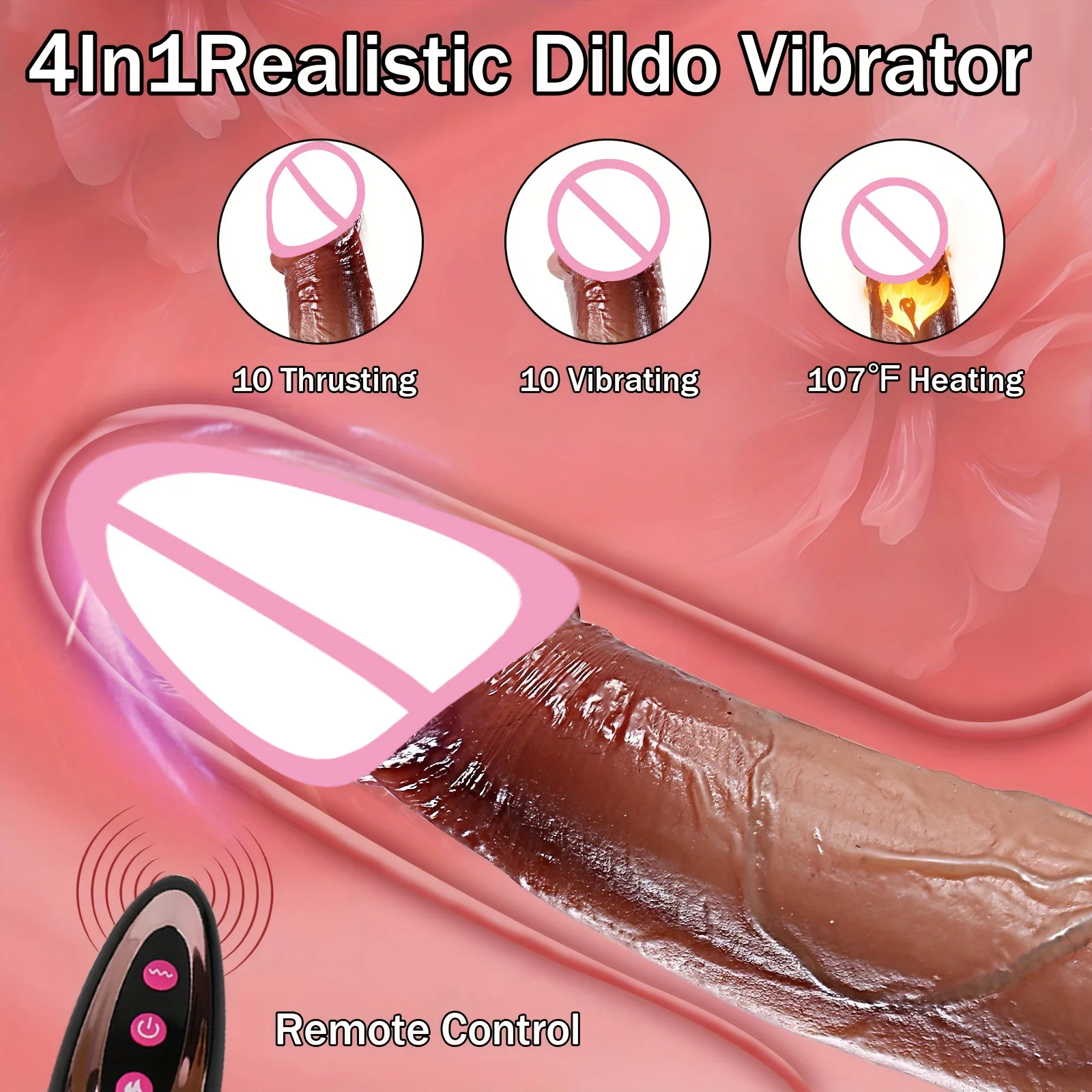 Vibrator Consoladores Dildos One Touch Heating 10Hight-speed Thrusting Modes Liquid Silicone Lifelike Details Sex Toys For Woemn