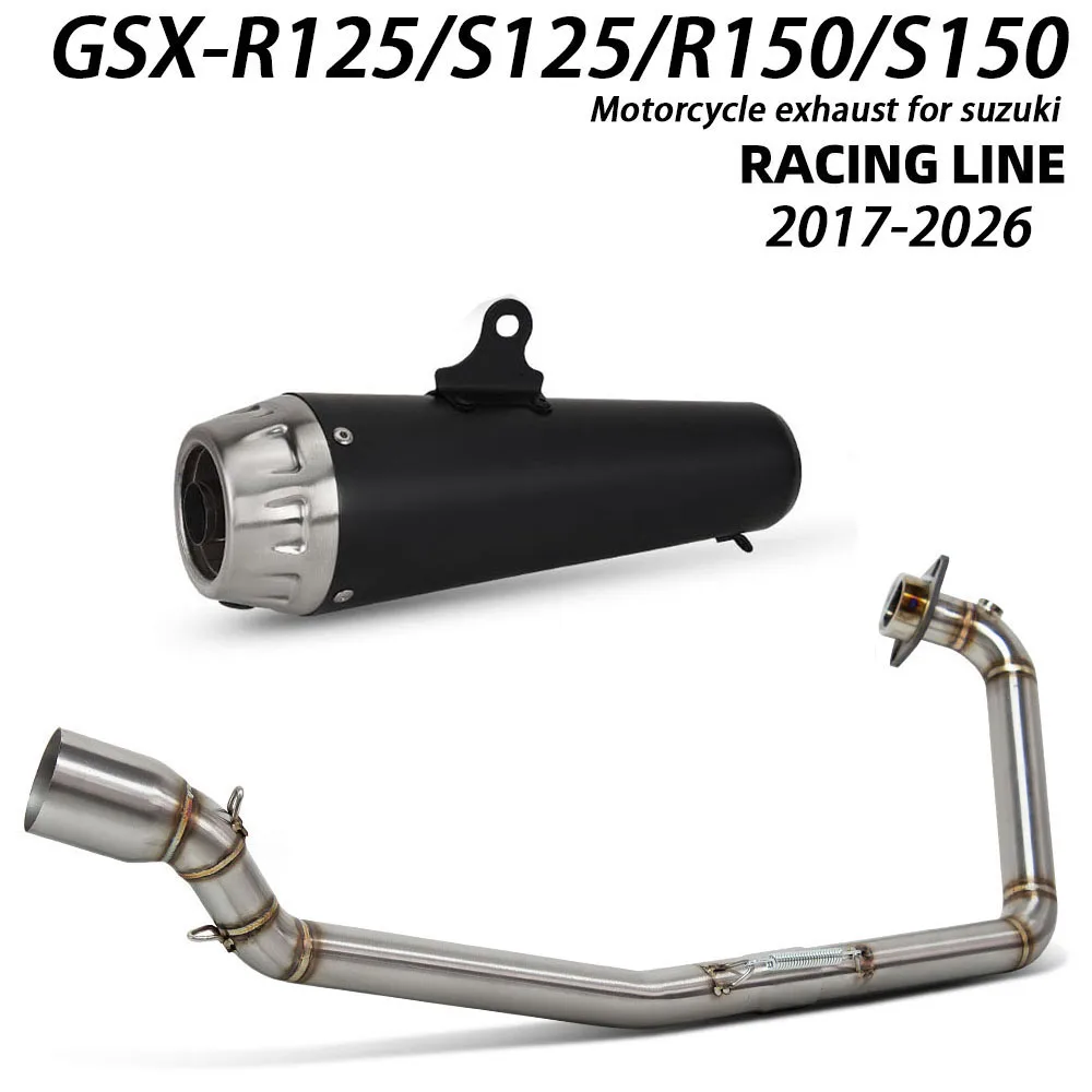 GSXR125 Moto Exhaust System Header pipe Muffler For Suzuki GSXR125 GSXR150 GSXS125 GSXS150 GSX-R125/R150/S125/S150 2017-2026