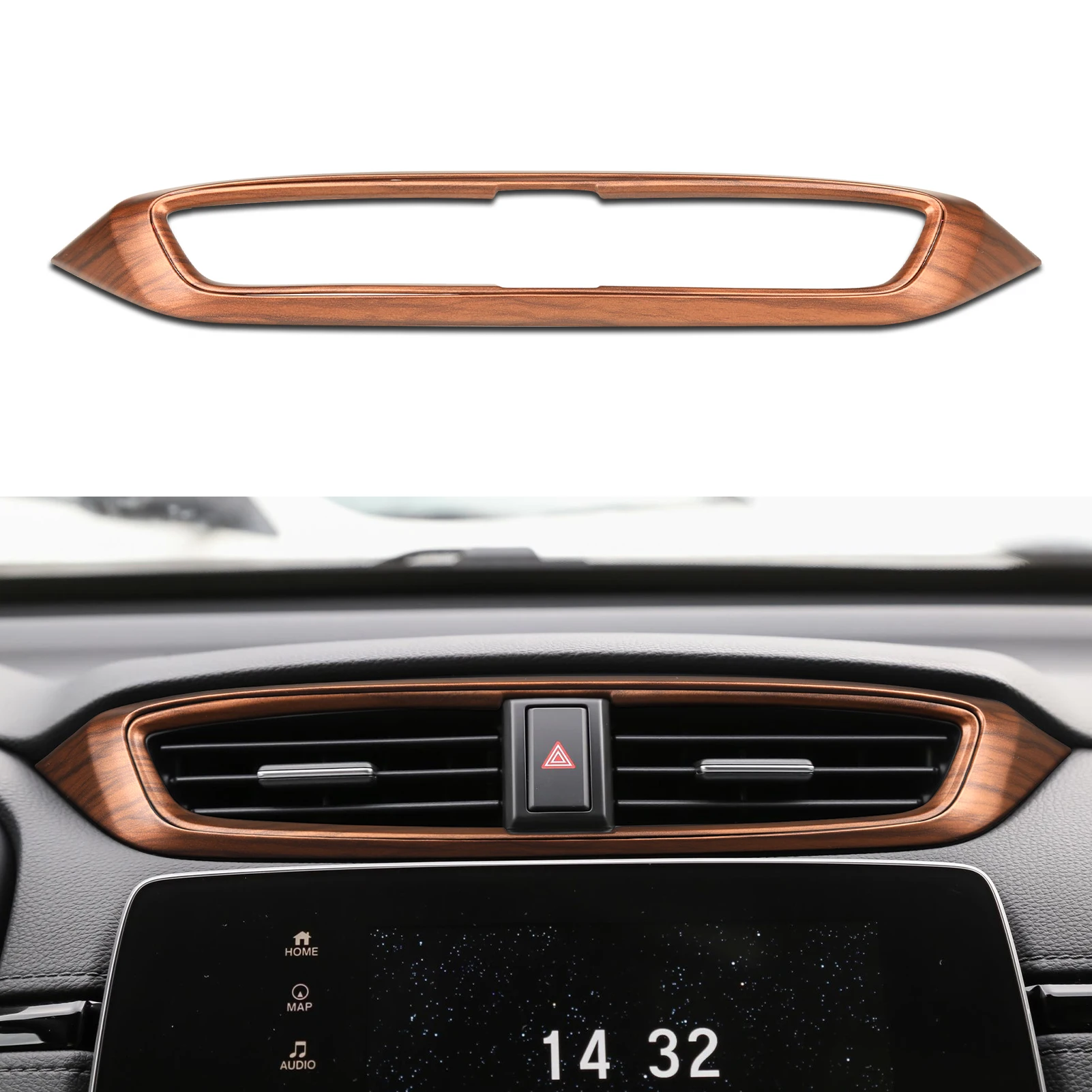 

Car Air Vent Center Consoles Wind Outlet Panel Frame Decals Peach Wood Grain Stickers Trim for Honda CRV 2017-2022 Accessories