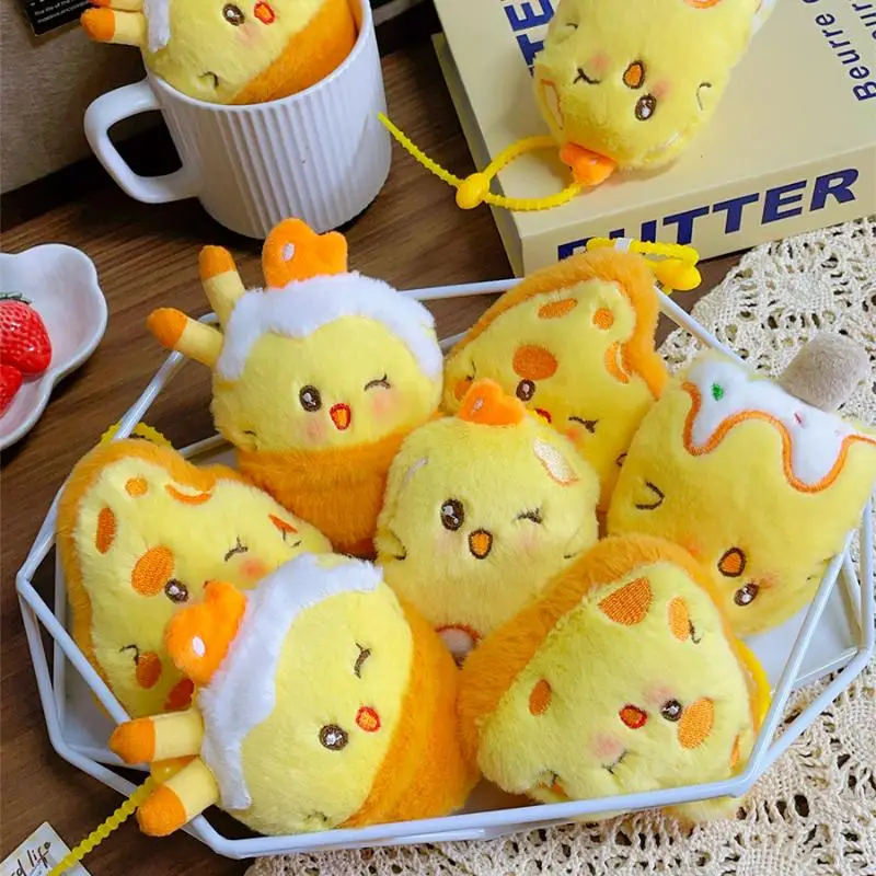 Cute Cartoon Little Chicken Dessert Doll Plush Pendant Keychain Kawaii Plush Food Backpack Decoration Pendant Accessories Gift