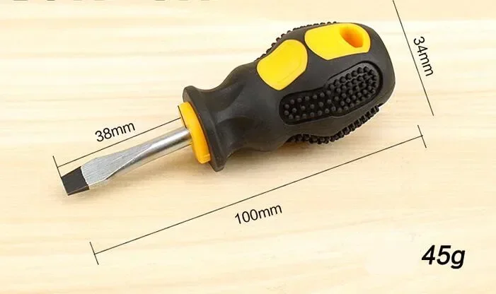 Short-Handle Screwdriver With Plastic Handle Cross-Head Screwdriver Dual-use Small Screwdriver
