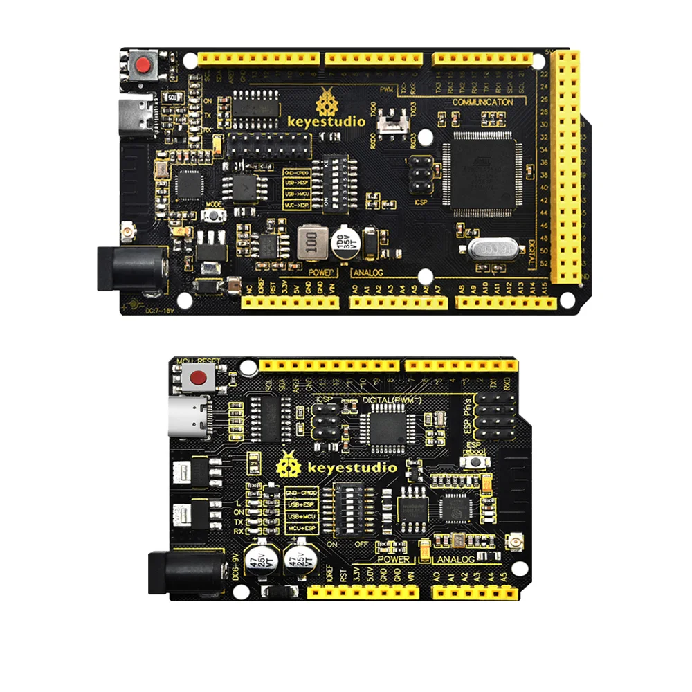 Keyestudio ATMEGA328 UNO Plus Development Board & ESP8266 WIFI MEGA-2560 MCU  +Type-C USB Compatible With Arduino Mega/UNOR3