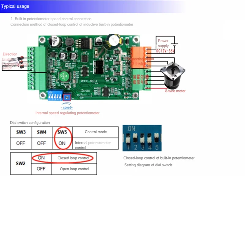 

Open Loop Closed Loop Control Sensitized And Non-Sensitized Compatible 9V-36V Brushless Motor Driver Board Controller