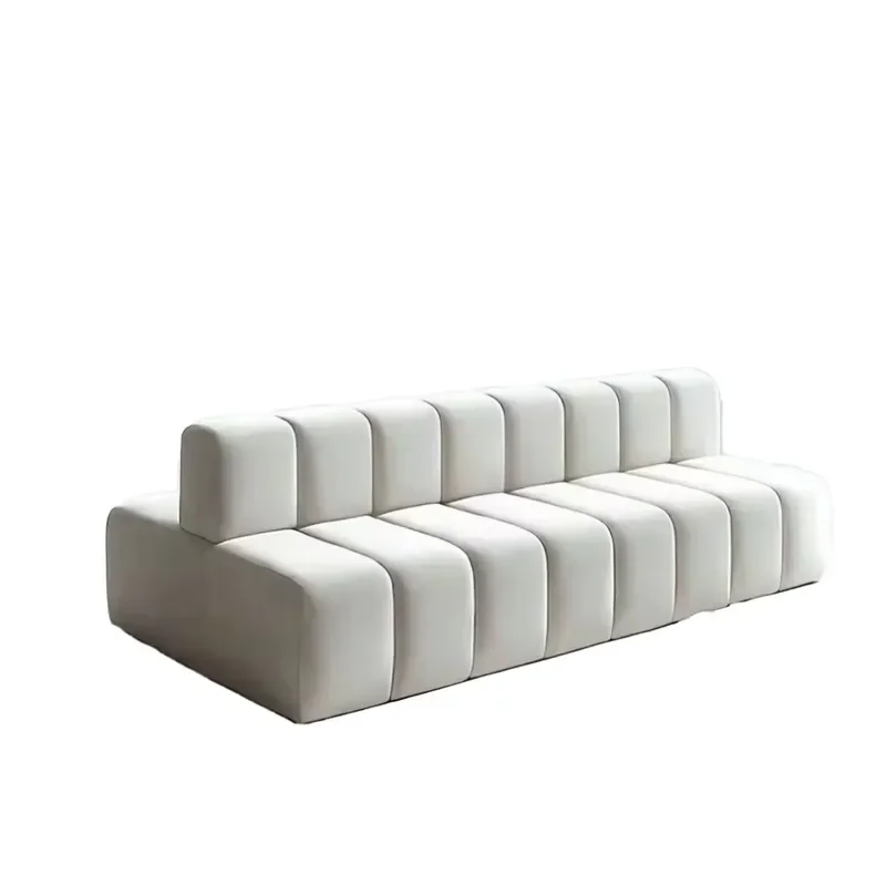 Double Sided Sitting Back-to-Back Straight Row Reclining Sofa Booth Set Wood Modern Apartment Bathroom Clothing Store