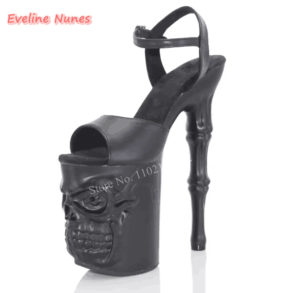 Pole Dancing Sandals 2024 Summer New Arrival Thin High Heel Round Toe Ankle Strap Buckle Matte Leather Model Women's Shoes