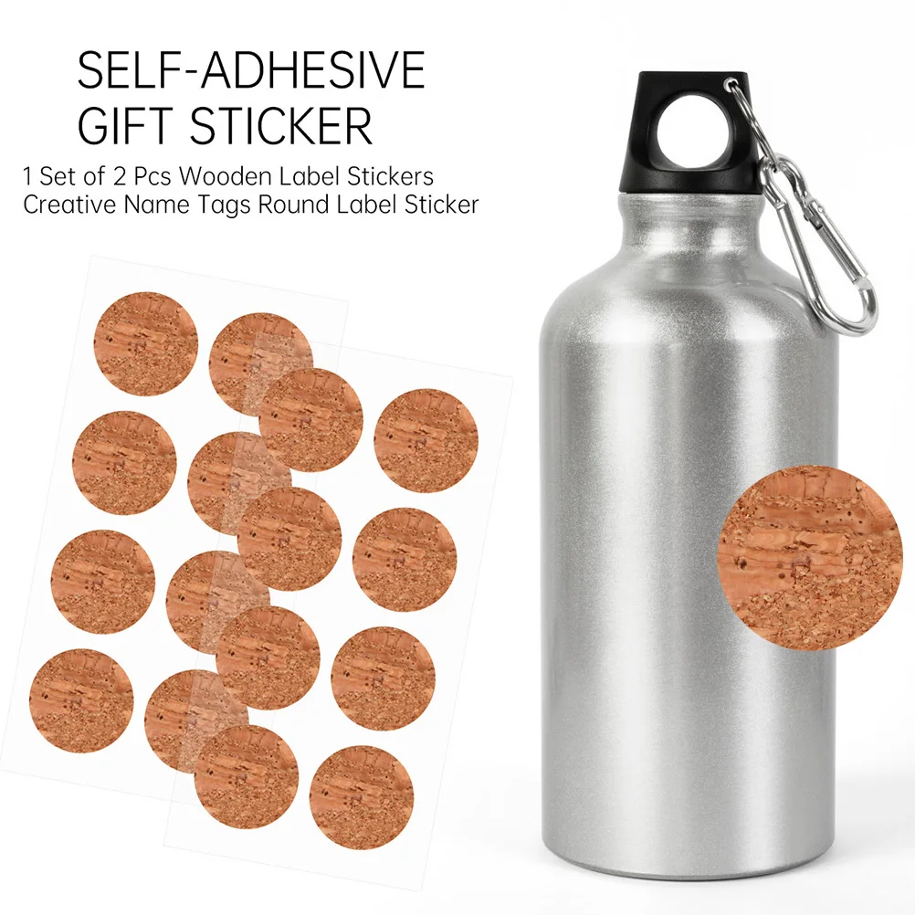 

9 pcs Wooden Label Stickers Self-Adhesive Natural Wood Diy Gift Tag Labels For Office School Wedding Christmas Name Tags