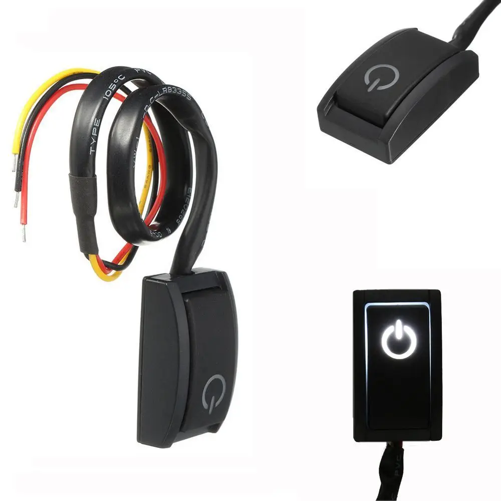 DC12V/200mA Car Auto Interior DIY Mount Push Button Latching Turn ON/OFF Switch Sticker LED Light RV Truck ON/OFF Switch