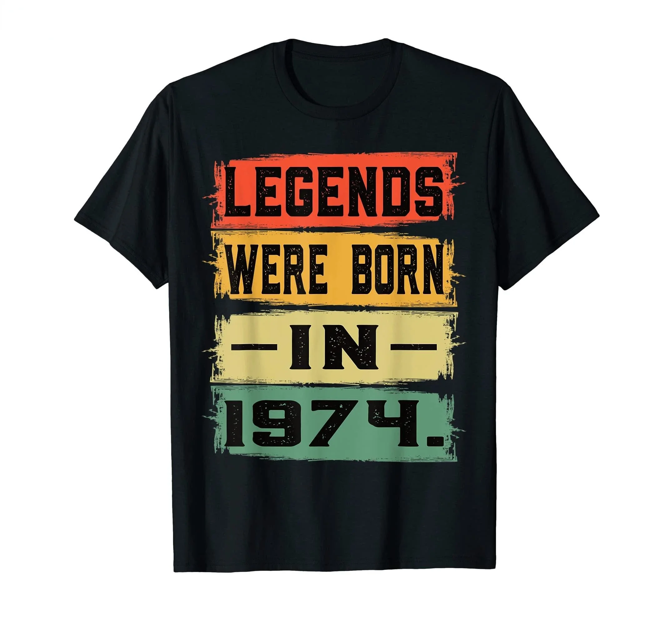 Classic Vintage Born in 1974 Retro 70s Style Birthday Year Tshirt Men Women Unisex T Shirt Streetwear Comfort Summer Cotton Tee