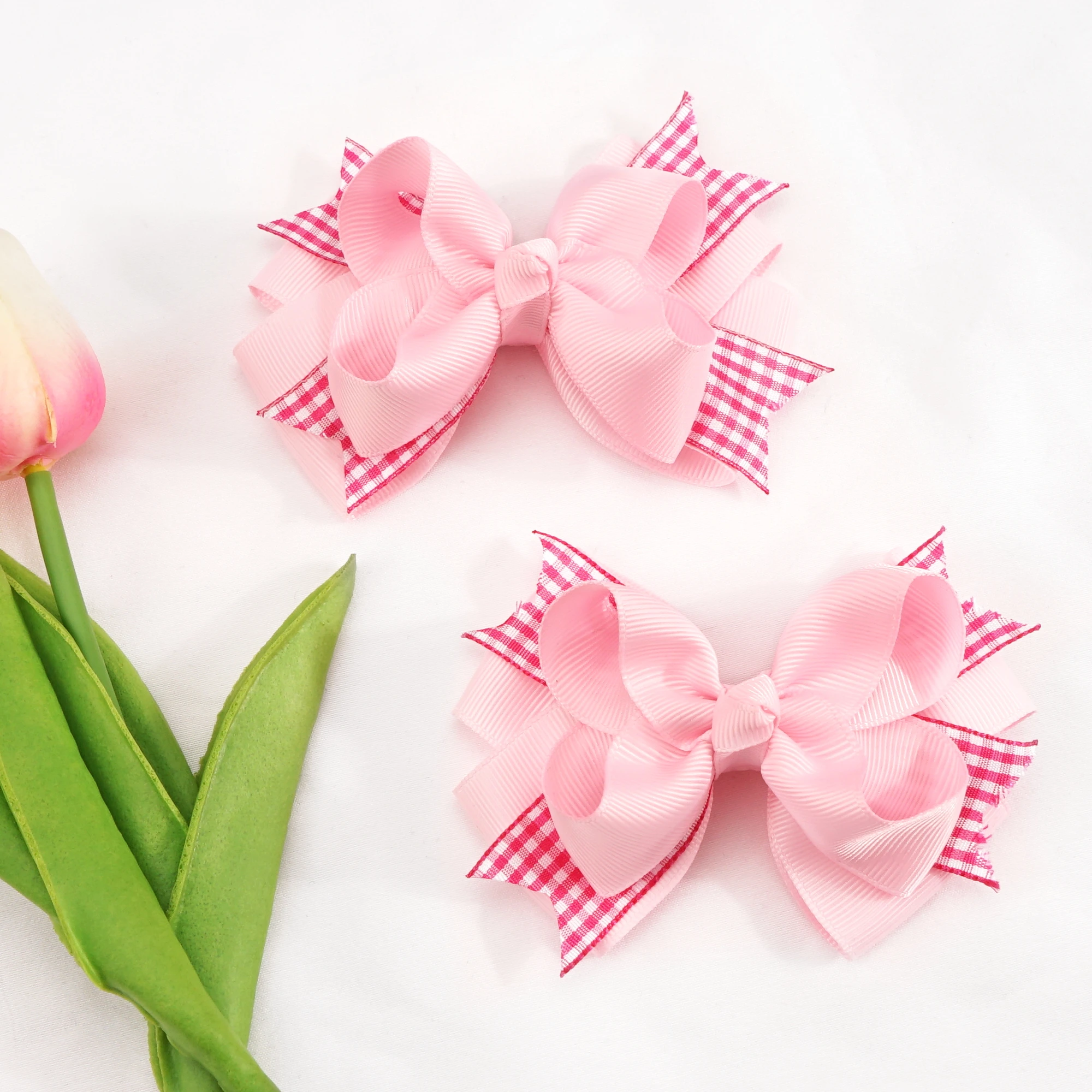 2Pcs 1piars Sweet Bows Hair Clips For Girls Glitter Bowknot Hairpins Handmade Boutique Barrettes Headwear Hair Accessories