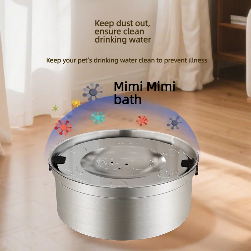 PetSip Pet Water Bowl Pet Water Bowl Stainless Steel Floating Water Bowl Splash Proof For Dogs Pets