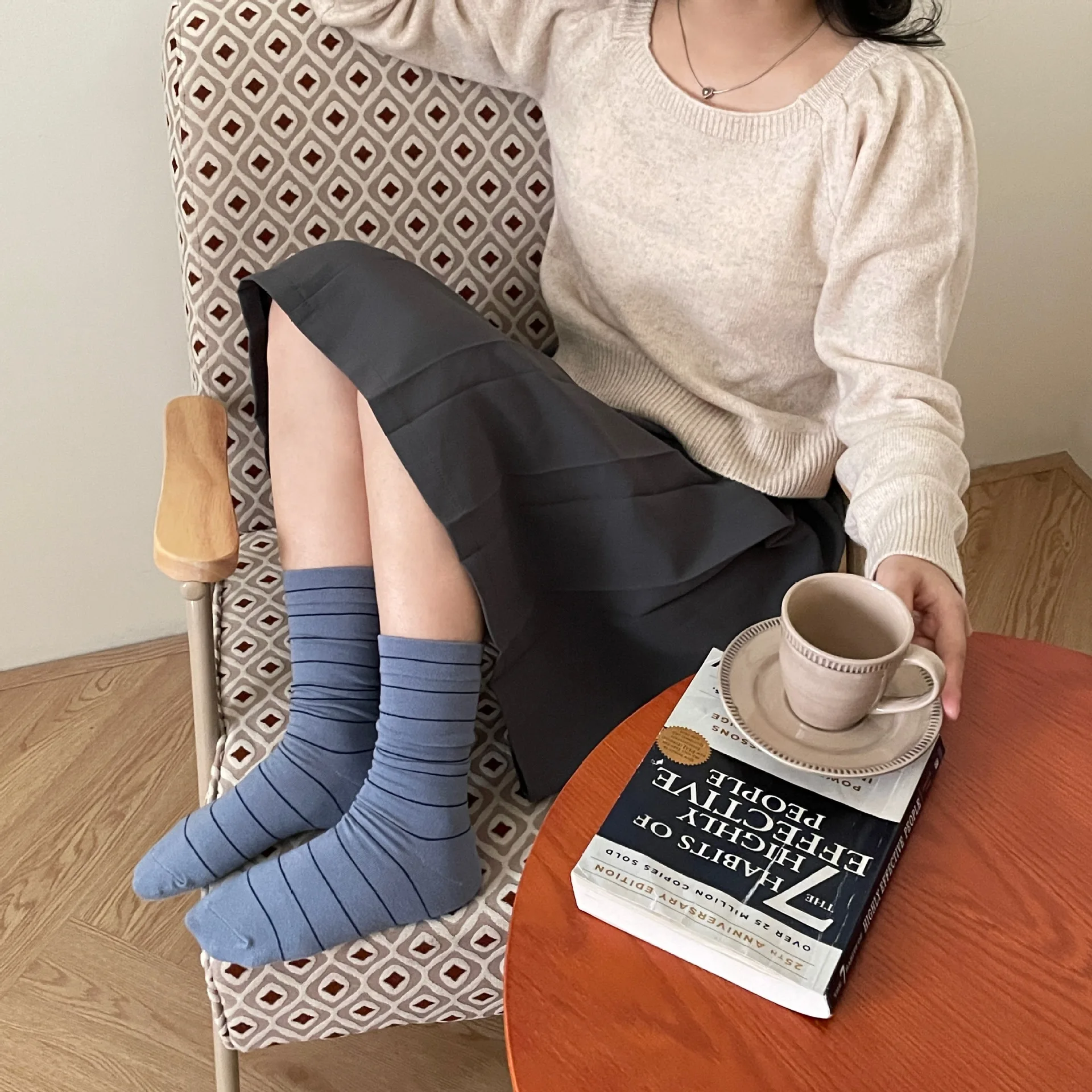 Korean Style Women Socks College Style Striped Girls Cute Crew Socks Women Casual Fashion Harajuku Streetwear Cotton Long Socks