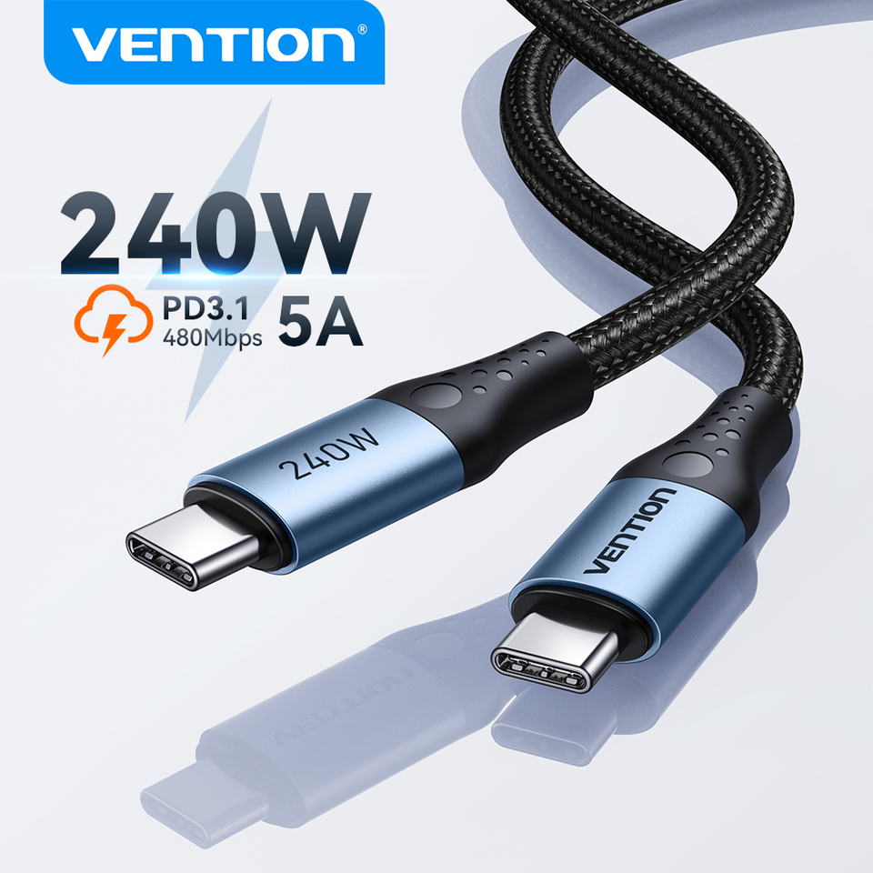  Vention 240W USB C Cable Type C Cable USB C to USB C PD3.1 Fast Charging Cord for iPhone 17 16 15 Samsung S24 Huawei Mate 80 Pro 