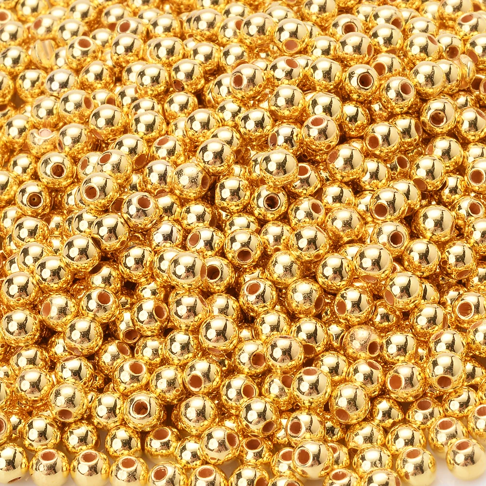 3mm 300 sztuk CCB poszycie akrylowe okrągłe koraliki luźne koraliki dystansowe do tworzenia biżuterii DIY bransoletka kolczyk akcesoria naszyjnikowe