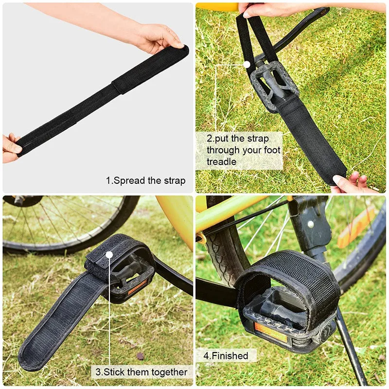 1Pair Nylon Bicycle Pedal Straps Toe Clip Foot Strap Belt Adhesive Bicycle Pedals Fixed Gear Road Bike Parts MTB Accessories