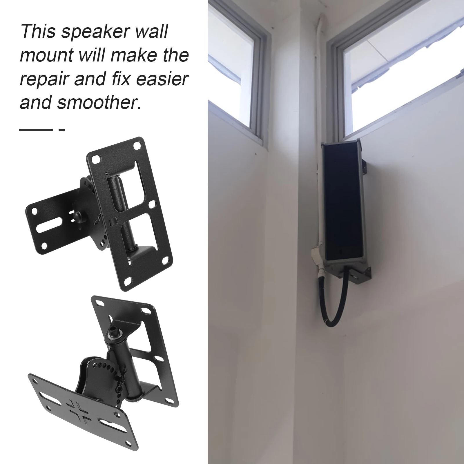

Heavy Duty Speaker Stand Wall Mount Shelf Brackets For Surround Sound Systems Durable Metal Swivel Rack Supports