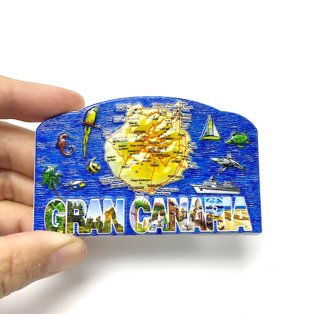 

3D Resin Gran Canaria Refrigerator Magnet - Spanish Souvenir, with Strong Magnet, Showcasing Rich Maritime Culture and History