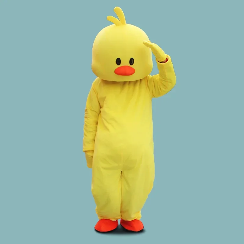 Christmas Hot Yellow Duck Mascot Costume Cute Cartoon Cosplay Costume Outfits Adult Size Mascotte Halloween Carnival Party Cost