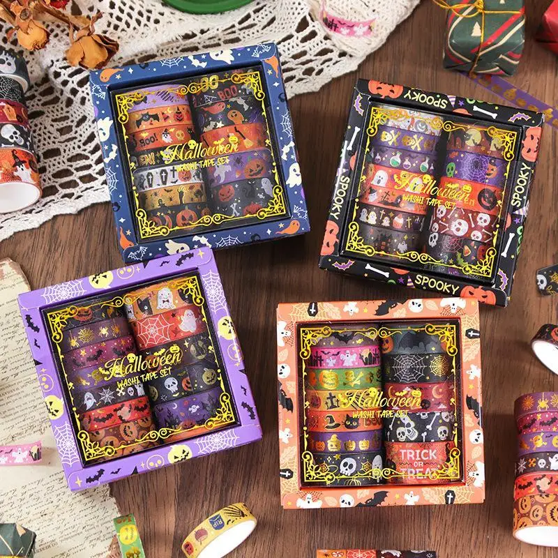 12 Rolls Halloween Christmas Valentine's Day Tape Set  Holiday Gift DIY Handmade For Scrapbooking Journaling Stationery Tape