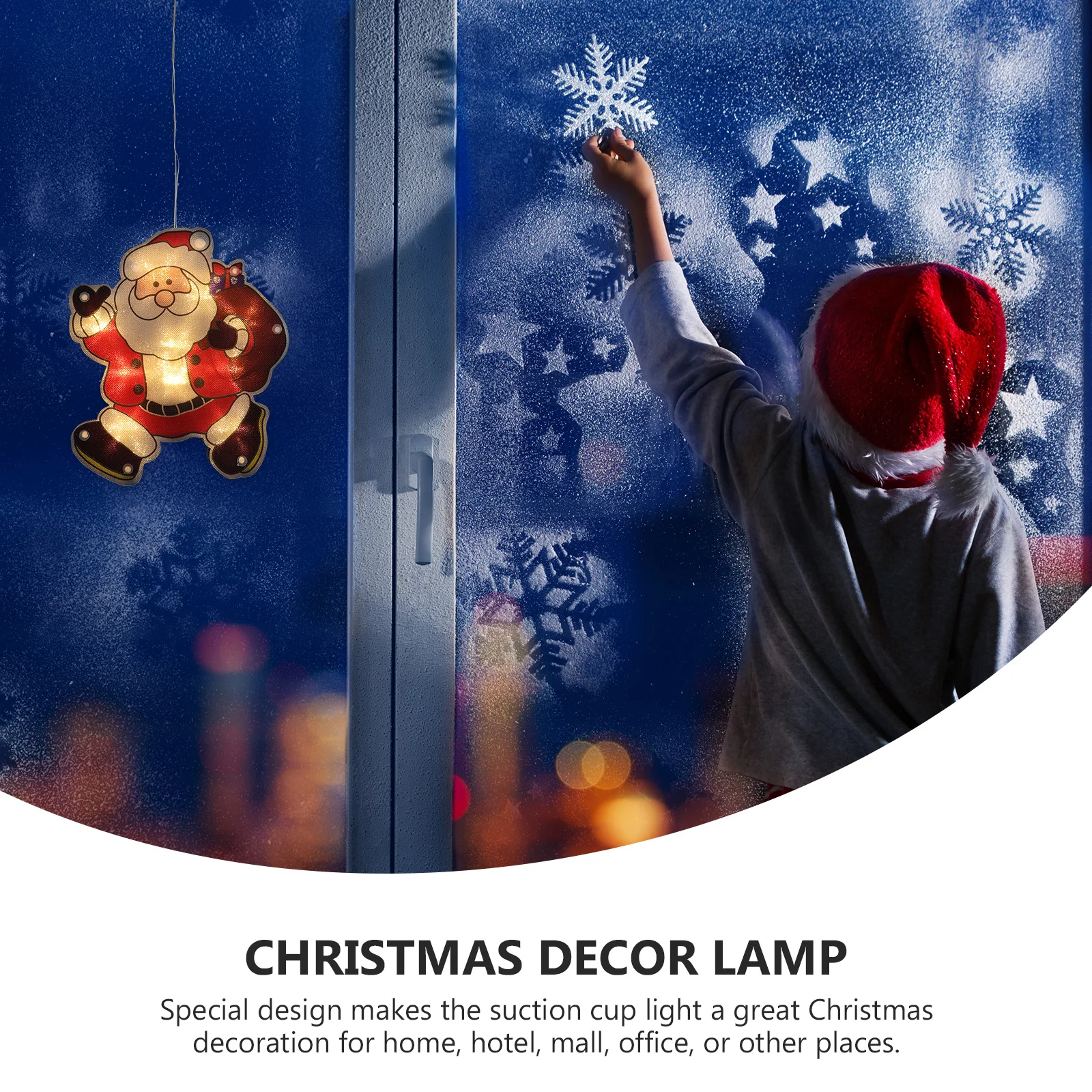 

Christmas Santa Suction Cup Decorative Pendant Light Window Hanging Light Party Decoration Lamp Decorative Lamp