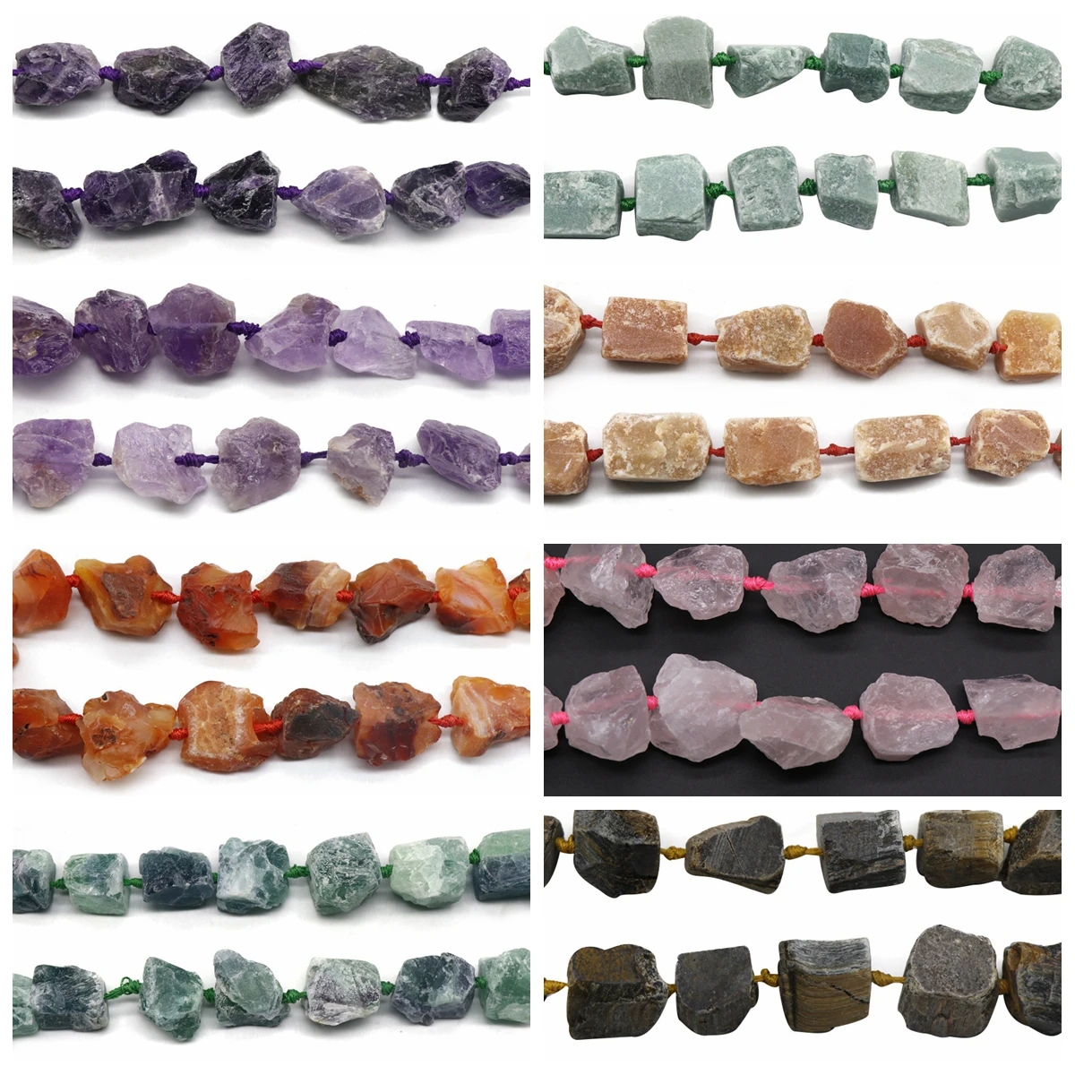 Tumbled Crystal & Gemstone Nugget Rough Gems Stone 15 inch Chakras Healing  Loose Beads For DIY Making Jewelry