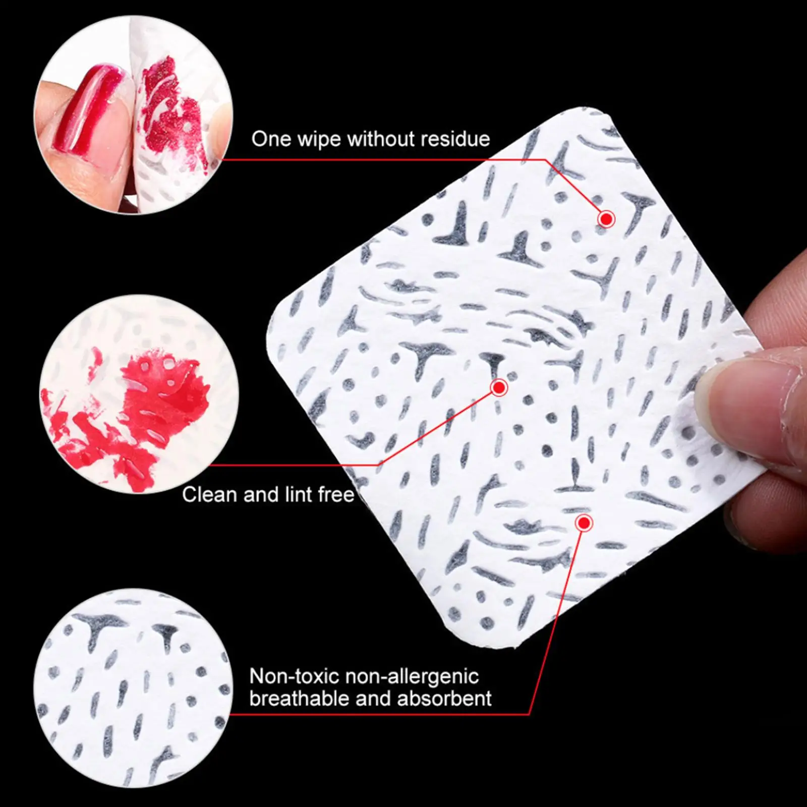 Lint Free Nail Wipes Eyelash Extension Glue Nail Wipes Adhesive Professional