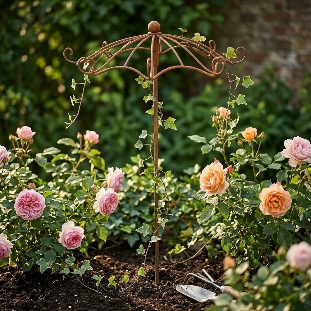 Metal Stake Garden Trellis for Pot Borders Light Climbing Growth Organized Display Shape Tidy Planting Pattern