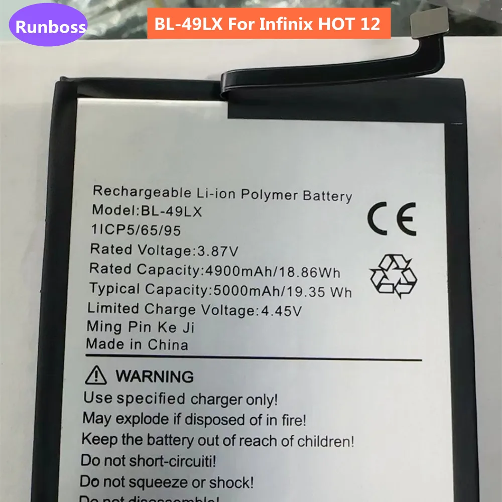 3.87V 5000mAh High Quality Replacement Battery BL-49LX For lnfinix HOT 12 X6817 Hot 20S  X6827 Mobile Phone Batteria