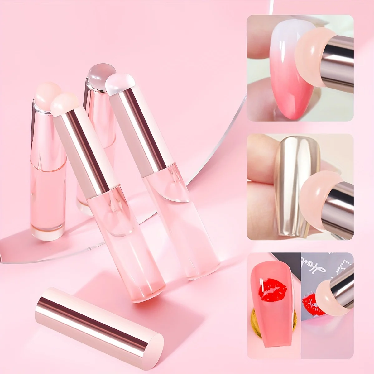 1pc ポータブルシリコンリップブラシ、柔軟で柔らかい、すべての口紅タイプに適し、多目的美容ブラシセット。