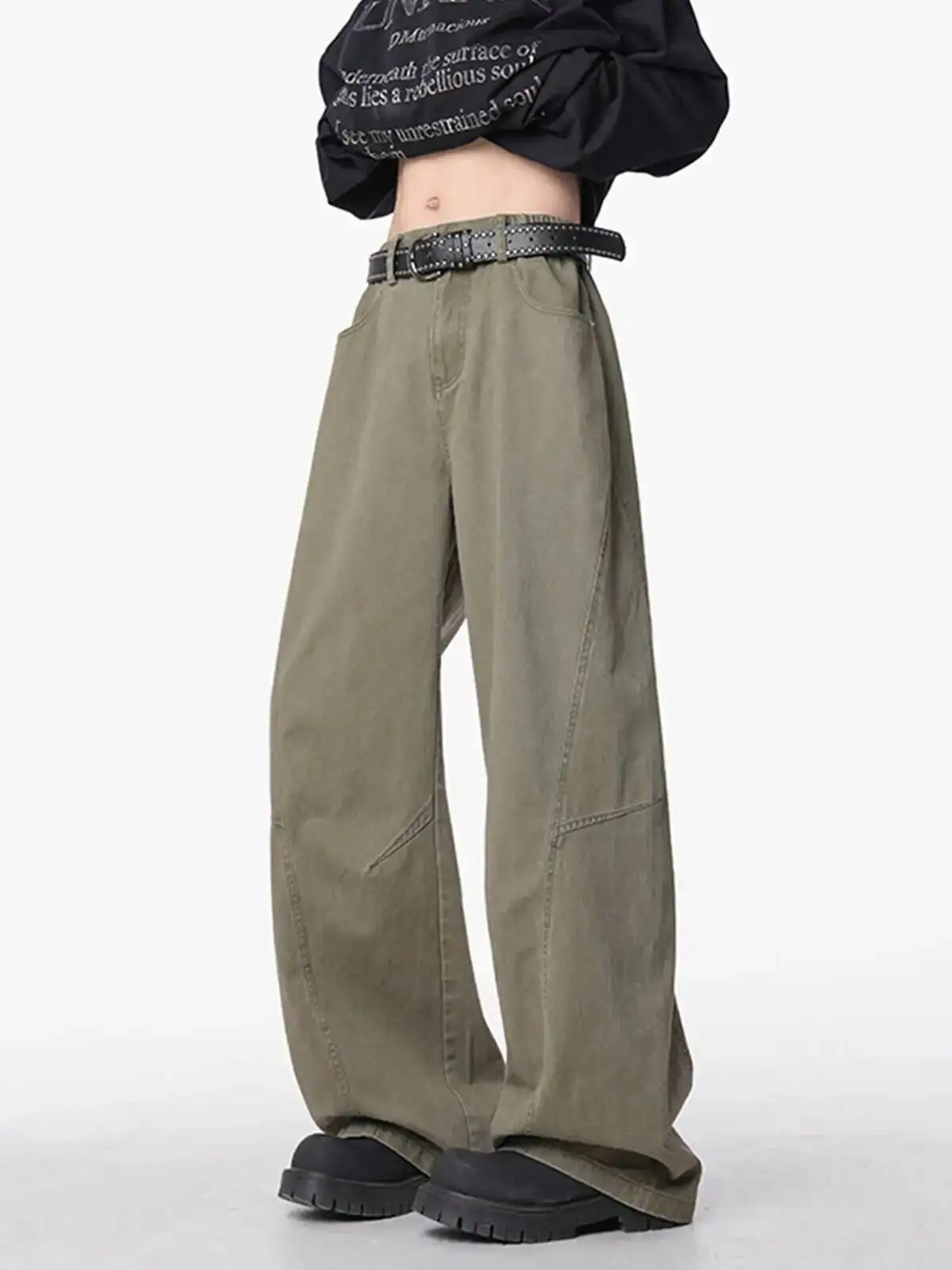 

Cargo Pants For Men 2025 Autumn Winter Casual Pants Streetwear Cleanfit Loose Versatile Straight Leg Paneled Casual Trousers