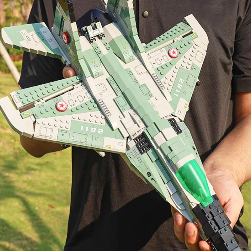 Military Aircraft Building Blocks Army MIG 29 Fighter Helicopter WW2 War Model Bricks Assembling Weapon Kids Toys For Boys Gift