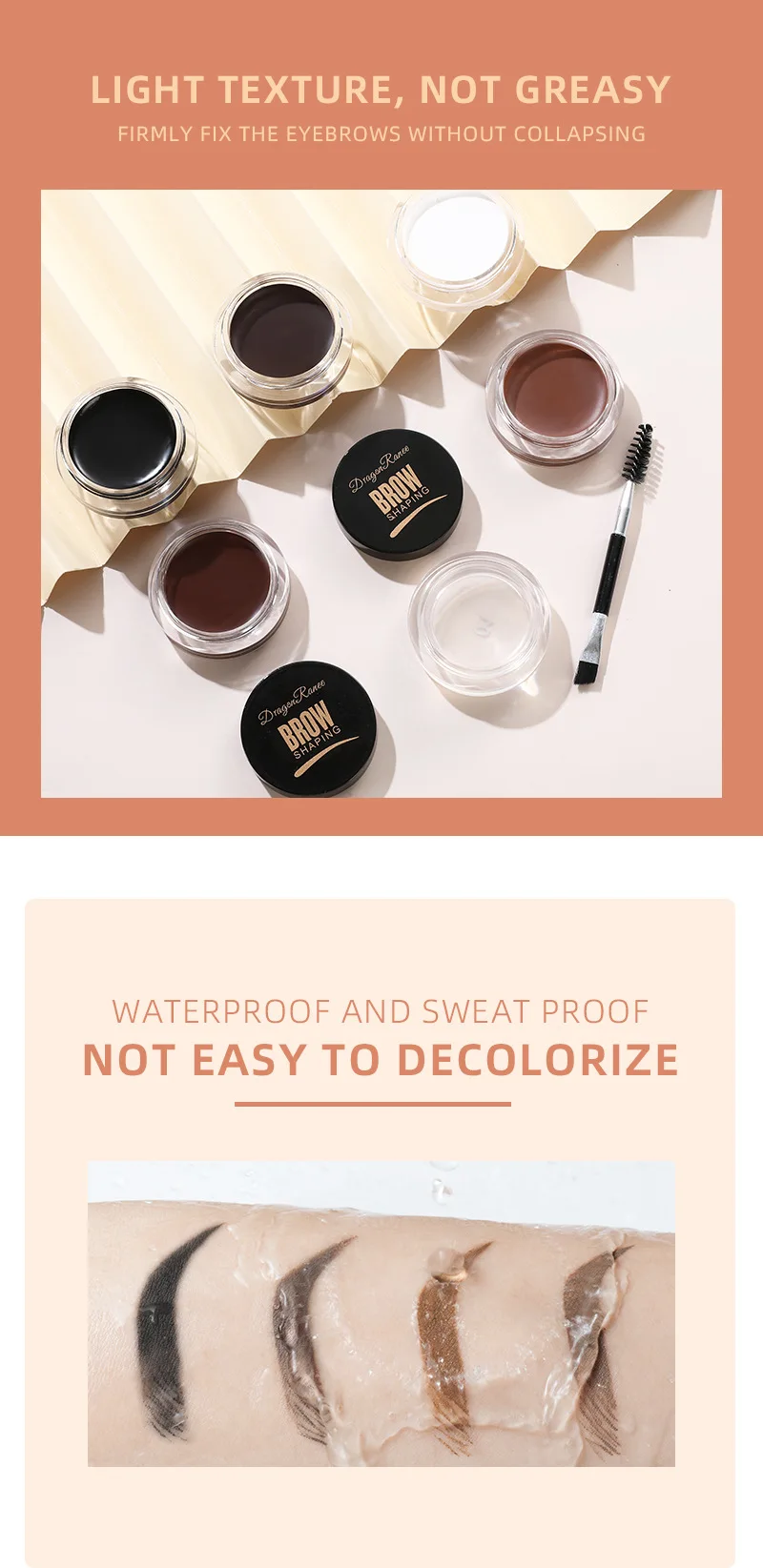 Matte Eyeliner Augenbrauen Creme Gel Wasserdicht Langlebige Konturierung Braun Schwarz Brauen Creme Wilde Augenbrauen Creme Concealer – Detail 3
