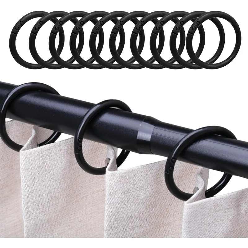 40Pc Open Curtain Rings 50mm Curtain Rings Round Rings Shower Curtain Clips Plastic Clips for Curtains Rods Bathroom Accessories
