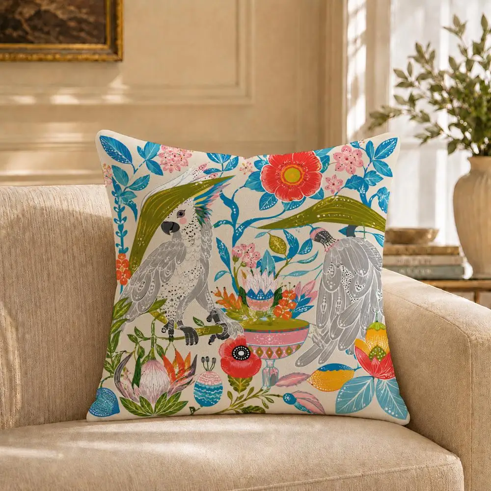 Art P-Paige Gemmel Monkey Cushion Cover Short‑plush Cushion Cover,Breathable,Skin‑friendly,Washable,room Sofa Decor Gift