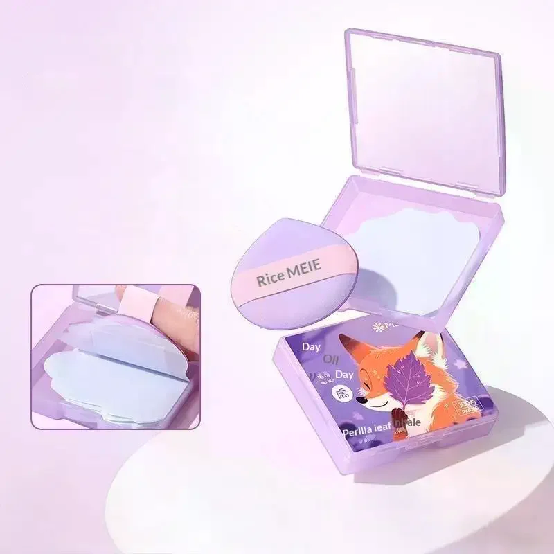 Sheets Oil Control Paper With Case & Powder Puff Oil Blotting Papers Bamboo Charcoal Face Oil Blotting Sheets For Oily Skin 100