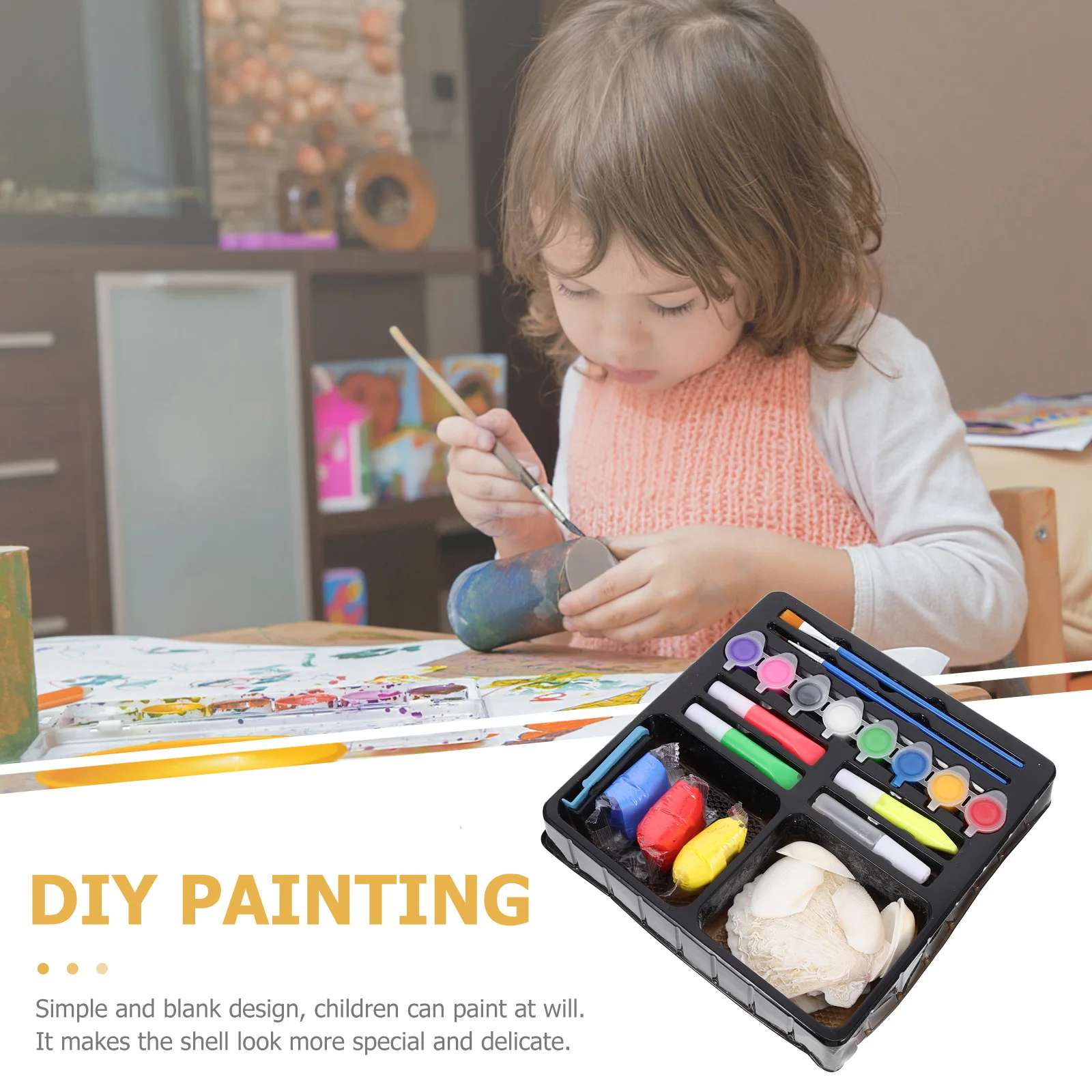 1 ensemble 1 ensemble bricolage coquille Kits de peinture Premium blanc Graffiti couleur enfants créatif main Art éducatif Doodle fournitures de formation