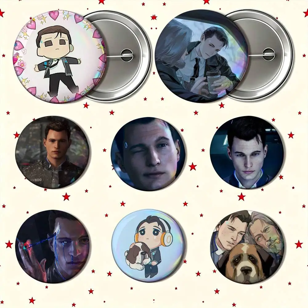 Detroit Become Human  Enamel Pin Tinplate Round Brooch Cosplay Nijigen Otaku Culture Badge 25mm 32mm 44mm 58mm