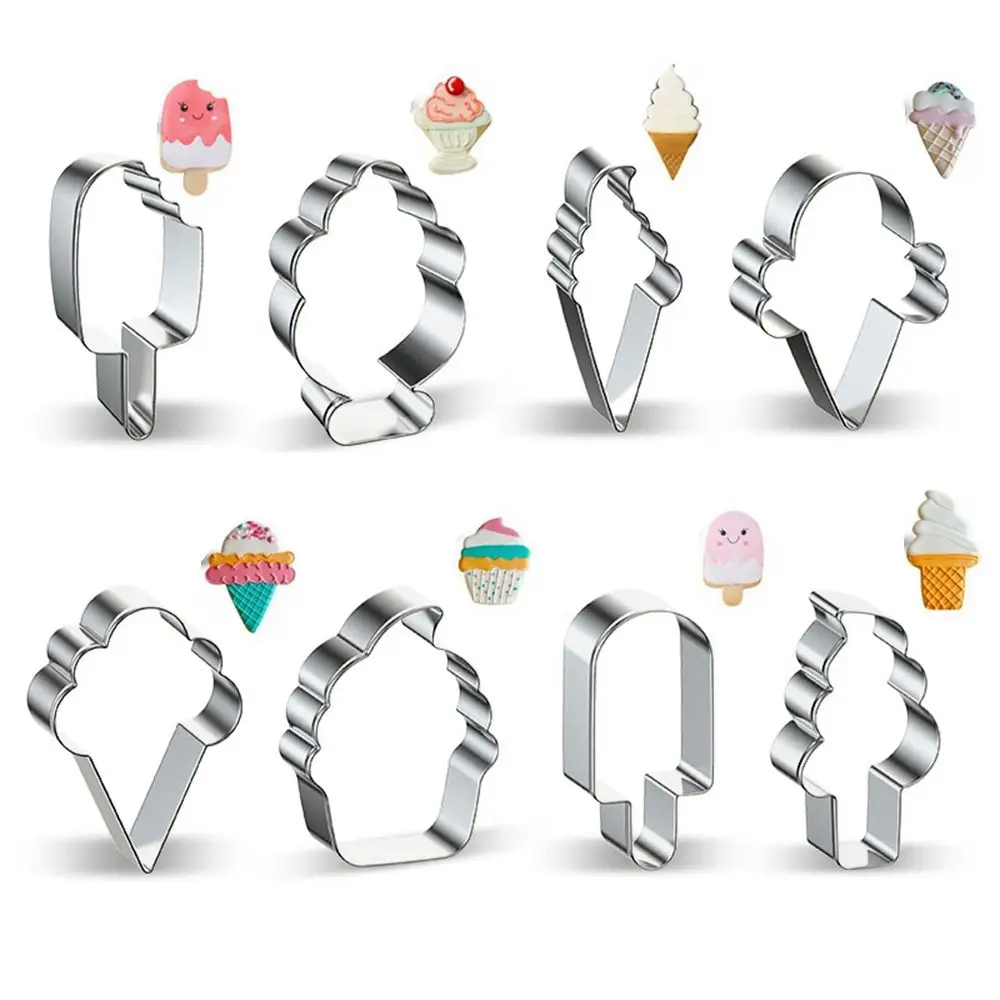 Stainless Steel Cookie Cutter Mold Ice Cream Shape Biscuit Mould DIY Fondant Pastry Decorating Baking Tools