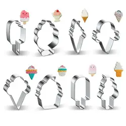 Stainless Steel Cookie Cutter Mold Ice Cream Shape Biscuit Mould DIY Fondant Pastry Decorating Baking Tools