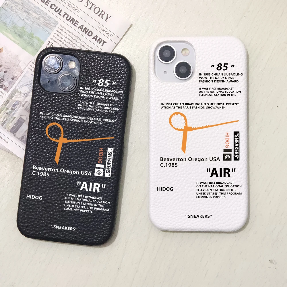 Ins 85 AIR Street Sports Brand Sneakers Phone Case For iPhone 13 Pro Max 15Pro 12 11 14 16Pro Max White label Leather Back Cover