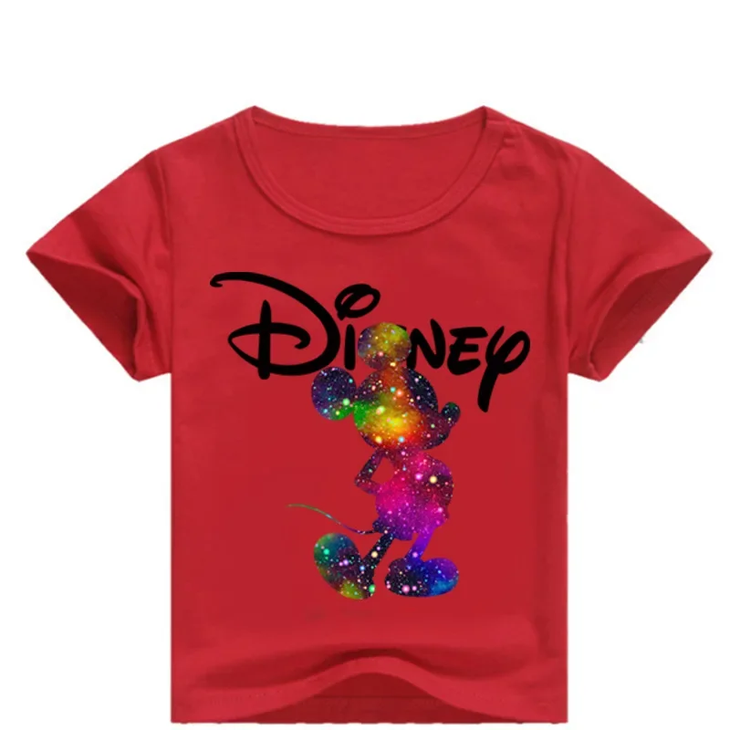 Camisetas de manga corta para niños, camisetas con estampado de Mickey Mouse de Disney, Disfraces para bebés, camisetas para niños y niñas, ropa de cuello redondo