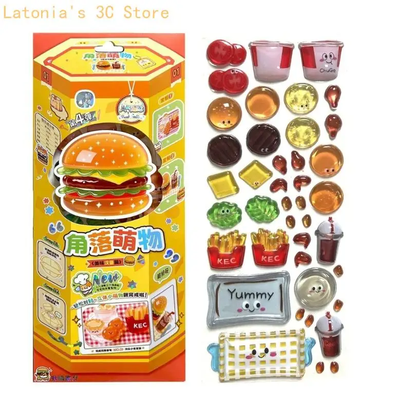 3D Sticker Cartoon Sticker Tiny Handcraft Sticker Reusing Tiny Patches for Water Bottle, Notebook, Scrapbooking X3UB